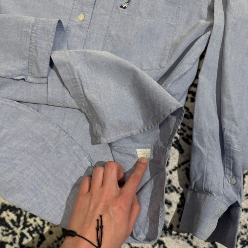Vintage Peak Performance Unisex Powder Blue Cotton Shirt Button Up Size S Regula - Picture 12 of 16