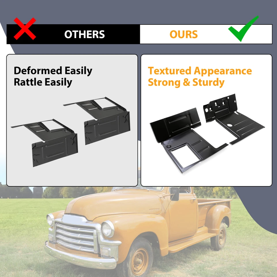 Черные напольные поддоны для левой и правой стороны для грузовика Chevrolet GMC 1947-1954 1948 годов выпуска - Изображение 4 из 4