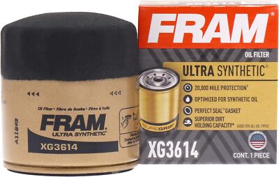 FRAM Ultra Synthetic Oil Filter, XG3614 for Synthetic Oil, Lasts up to 20K Miles