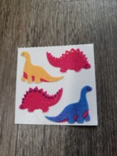 VTG 90s Sandylion 1 MOD Fuzzy Flocked Dinosaur Stickers 1 Module READ