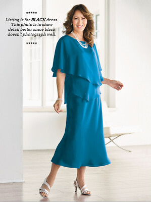 Plus Size 24 Tiered Two-Piece Dress Black party formal wedding