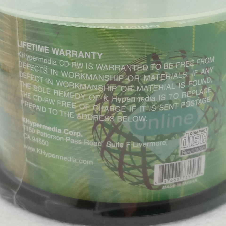Nuevo Paquete Sellado 50 Hypermedia CD-RW 74min 650MB 4x Disco Regrabable Alta Velocidad Foto 4 de 4