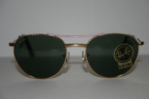 New Vintage W1754 Ray Ban Rayban Bausch & Lomb G 15 Round Sunglasses 24K Gold - Picture 1 of 5