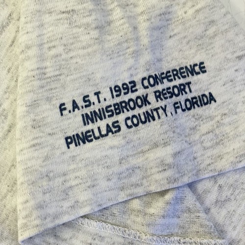 Vtg 90's Delta Men SCIENCE On The SUNCOAST 1992 Florida HEATHER 50/50 T Shirt XL - Picture 4 of 7