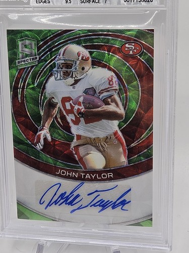 2023 Spectra John Taylor Signatures Auto Neon Green 1st In Print 1/35 BGS 8 - Picture 2 of 7