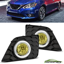 For 2017-2018 Nissan Sentra Yellow Lens Fog Lights Assembly Pair