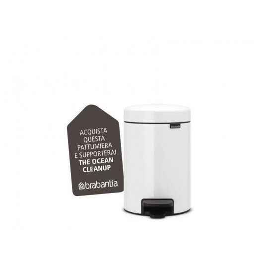 Pattumiera a pedale Brabantia Pedal Bin New Icon 16,5x23,5x26,5 cm bianco 3 litr
