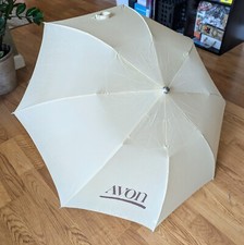 Vintage - Avon Folding Umbrella, Tan Compact, 23" Handle, 32" Canopy