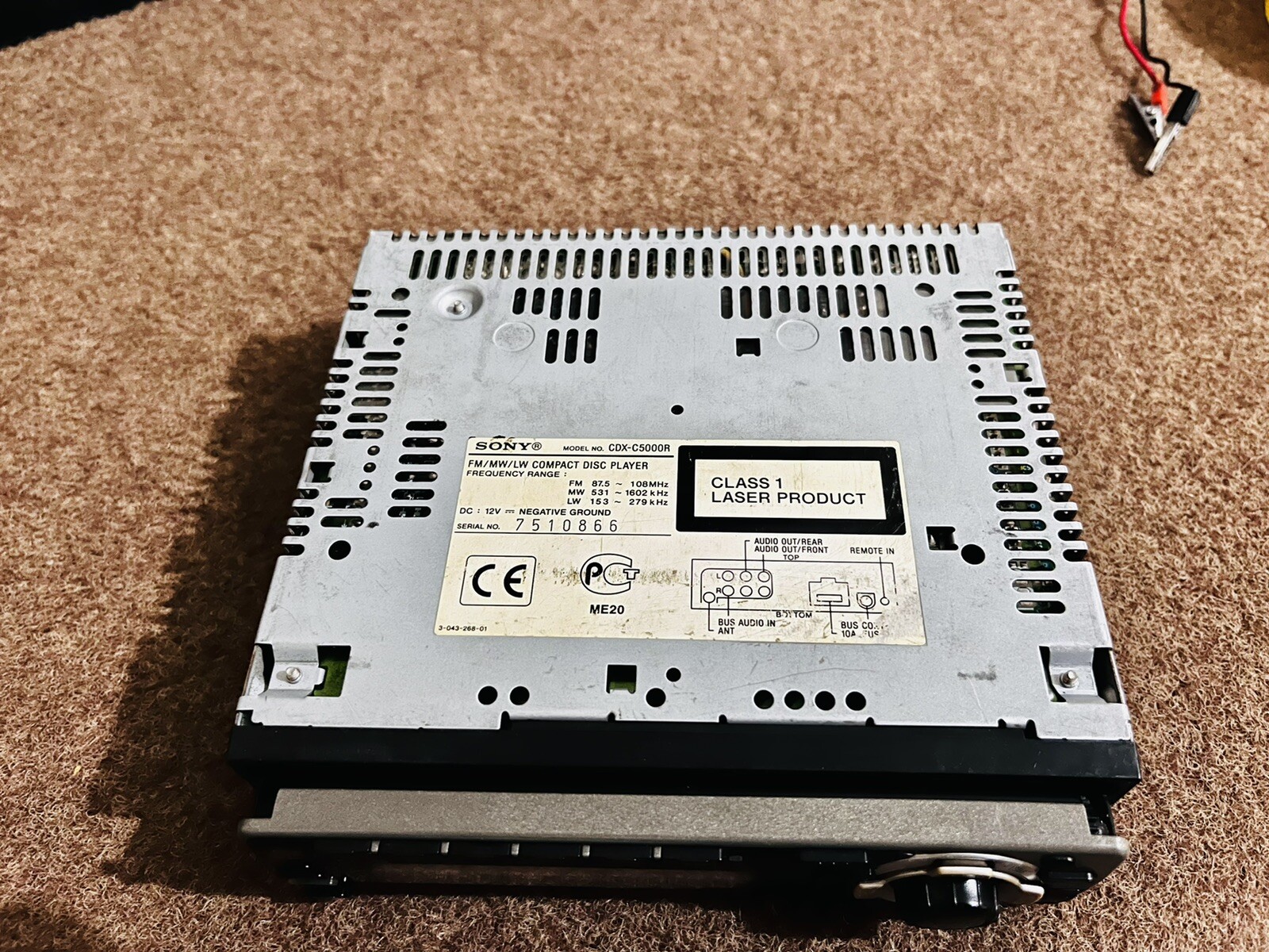 SONY CDXC5000R FM/MW/LW Compact Disc Player MD/CD Changer Control Old