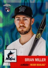 2022 TOPPS CHROME PLATINUM ANNIVERSARY AQUA LAVA #286 BRIAN MILLER RC 046/299