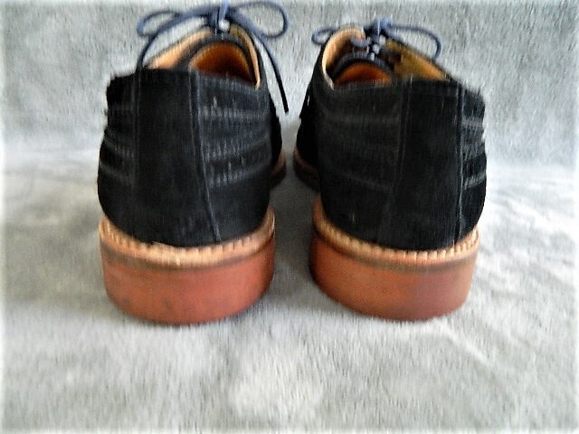 Mark McNairy Black Suede Leather Commando Wingtip Shoes Size  display picture 2