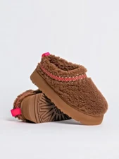 NWOT UGG Tazz UGGBraid Platform Slippers 1143976 Hardwood Women's Size 6