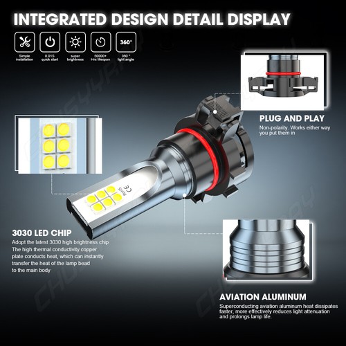 For Jeep Gladiator 2020 2021 2022 Combo LED Headlight+Fog Light Bulbs Kit - Picture 10 of 18
