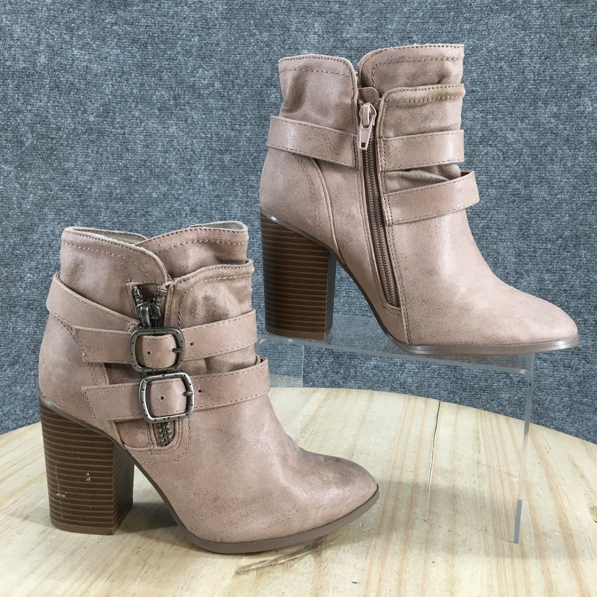 80sSANTA BARBARA POLO エンジニアブーツ 9.5 26.5 Carlos By Carlos Santana Boots Womens 6 Pippin Zip Buckle Heels