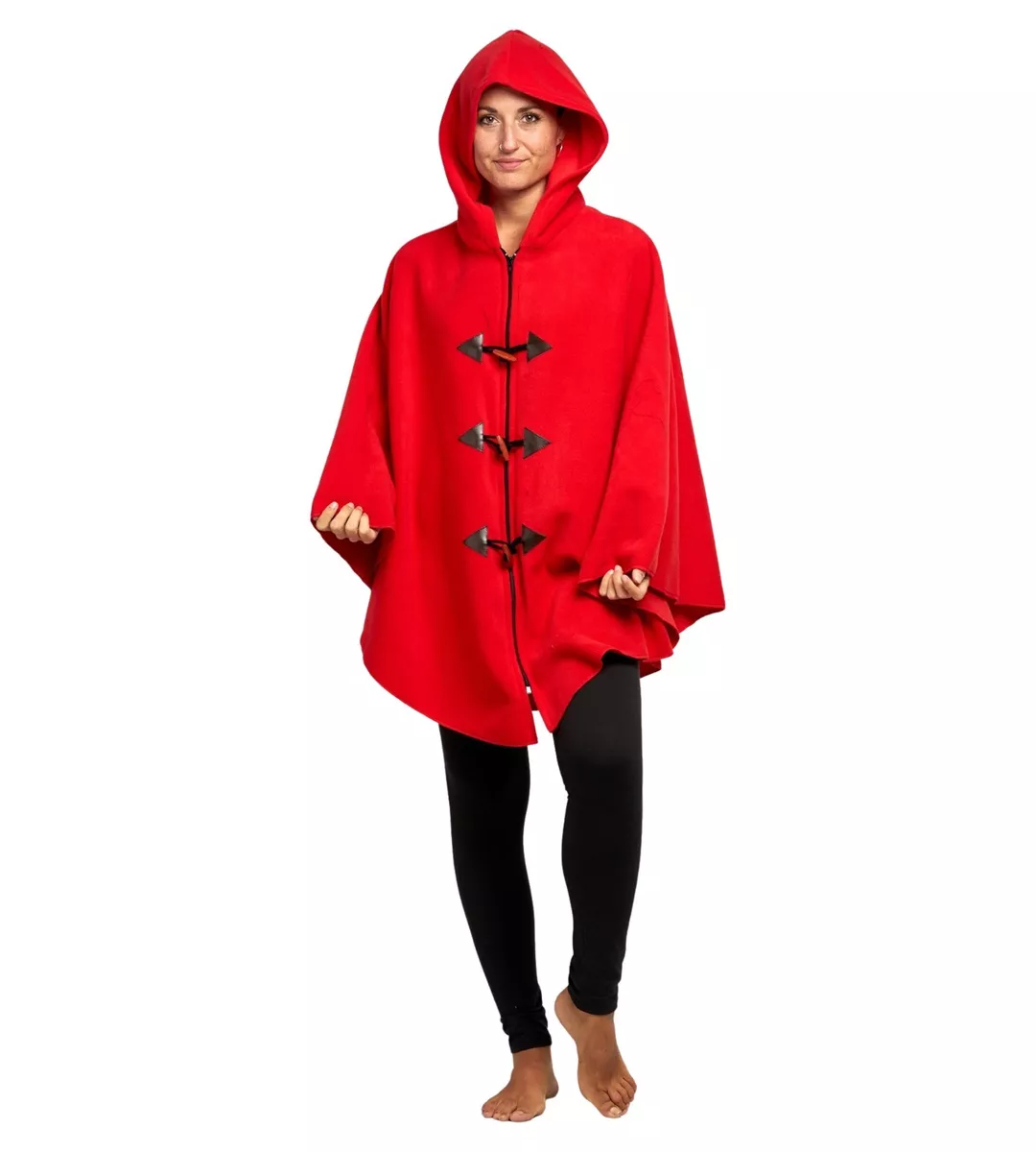 Womens hooded cheap poncho cape