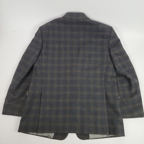 HART SCHAFFNER MARX Parisian Blue Plaid Wool Suit Jacket/Sport Coat 46R USA - Picture 6 of 17