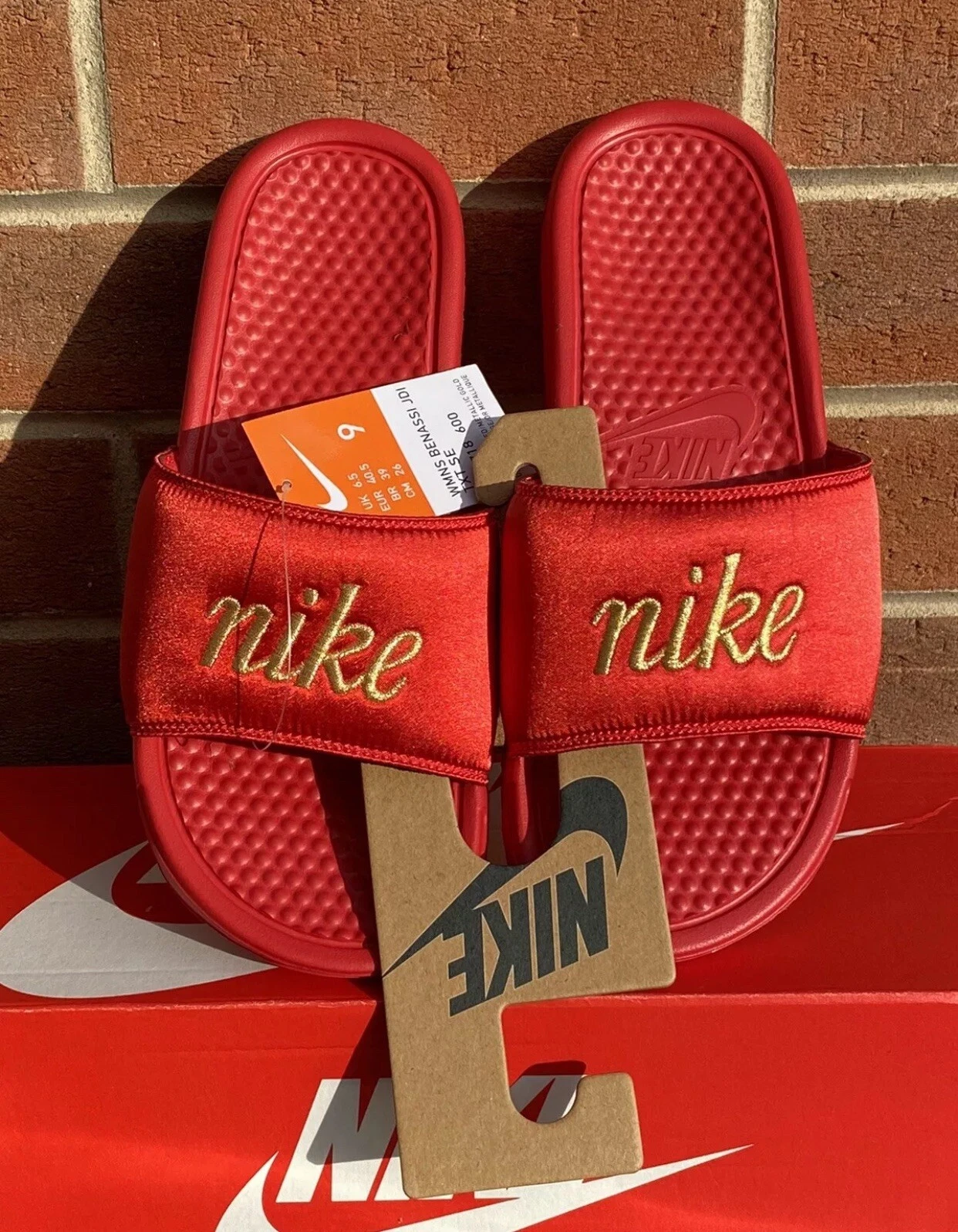 Nike Benassi JDI Slide Slider Donna UK 6.5 EU 40.5 US 9 Regalo Natale Nuovo