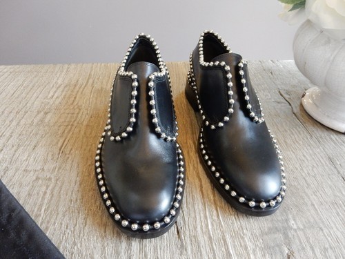 $695 NEW Alexander Wang leather WENDIE Oxford shoes with Ball chain Trim 35 US 5 - Picture 5 of 11