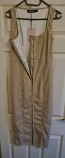 Missguided Leather Look Midi Dress Size 8
