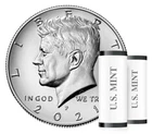 2021 P, D Kennedy Half Dollar. 2 Uncirculated coins are from US Mint rolls.