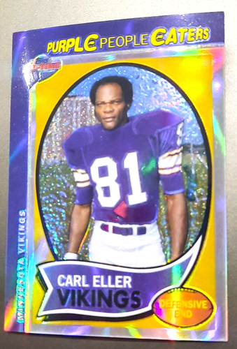 CARL ELLER-2005 TOPPS CHROME REFRACTOR-#/99-PURPLE PEOPLE EATERS🏈 FOOTBALL CARD - Picture 6 of 6