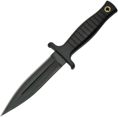 Rite EDGE 211459CM Dagger Black double edge blade belt or boot knife 9'' overall