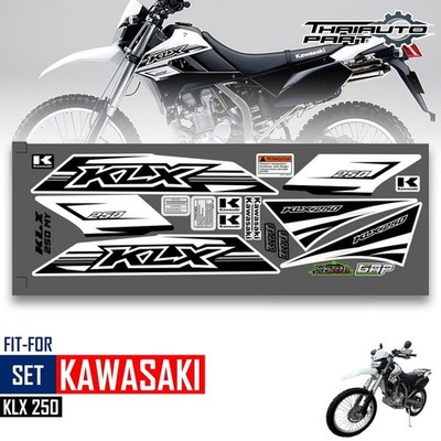 Custom Graphics Sticker Decal Motocross White For Kawasaki KLX 250 2016