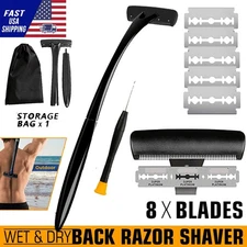 Men Back Razor Shaver Groomer Full Body Leg Hair Removal Trimmer Set Long Handle