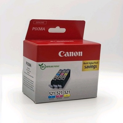 CANON CLI-521 C/M/Y MULTI Tintenpatrone Cyan, Magenta, Gelb, NEU