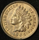 1905 1C Indian Head Cent -4 Diamonds - Free Shipping USA