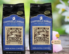   Two 2 100 Kona Coffee Whole Bean - Coffees of Hawaii Kona Nightingale 8 oz