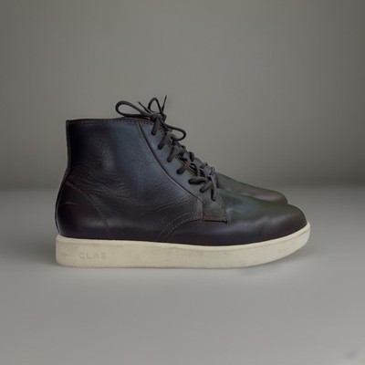 CLAE Gibson High Top Sneaker In Walrus Brown Leather Size 9