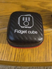 Hyperdictive Fidget Cube and Case 6 Side Stress Relief Cube + Black Cube