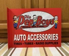 Pep Boys Flange Sign Auto Accessories Tire Double Sided Vintage Style Wall Decor