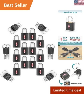 TSA Luggage Locks 12-Pack Black   Keyed Alike TSA Approved for Suitcase | 12 ...