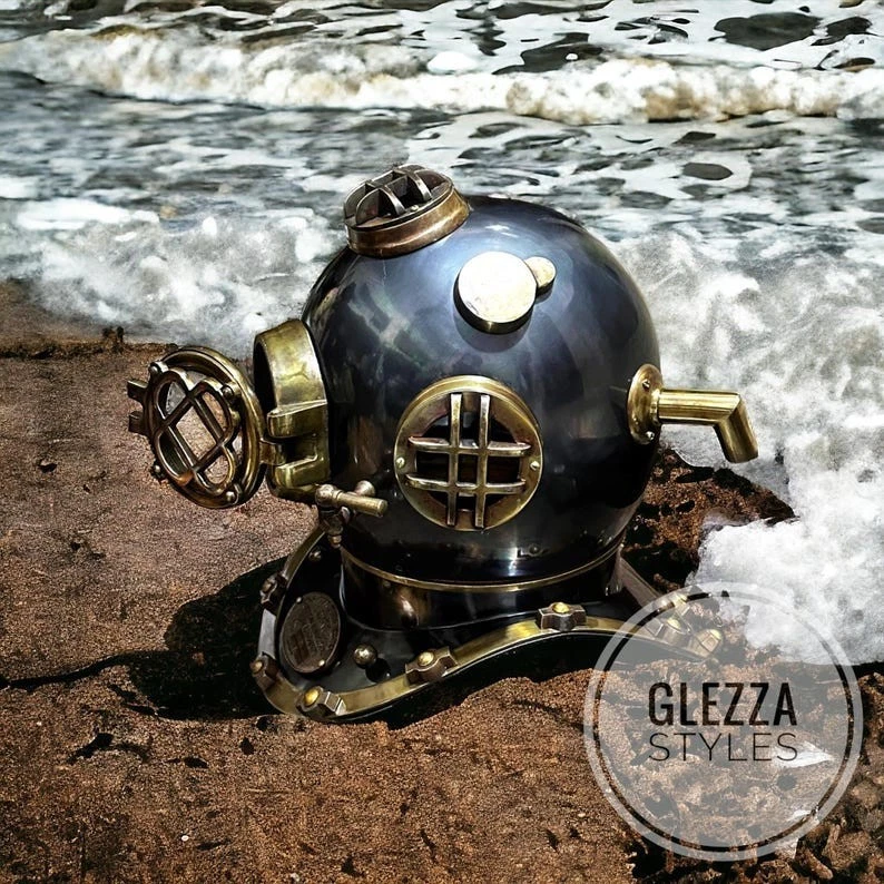 Шлем дайвера 18 дюймов для подводного плавания ВМС США Mark V средневековый рыцарь подарок ручной работы - Изображение 2 из 4