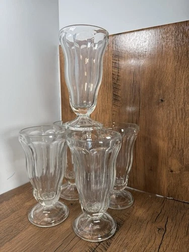 vintage soda fountain glasses milkshake sundae ice cream float Set Of 5
