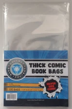 (100) CSP Silver Thick Comic Book Bags Protectors No PVC NIP 7 1/4x10 1/2  1.5"