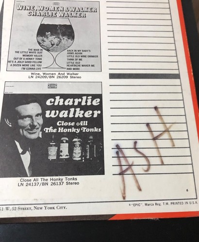 Charlie Walkers Greatest Hits Vinyl LP Schallplatte 1968 Epic Records Brandneu 26343 - Bild 4 von 8