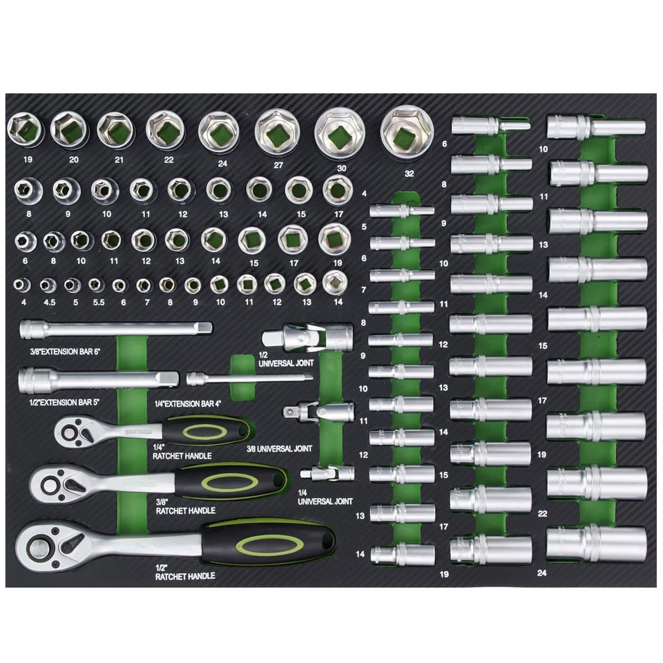 Werkstattwagen Einlagen Werkzeugeinlagen 520x400mm bestückt 6 Stück CR-V - Bild 2 von 4