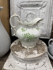 Green and White China Leaf Columbia Pitcher