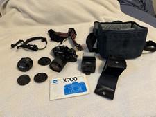 Minolta X-700 Black 70mm SLR Film Camera Kit w/ Lenses, Auto 280PX Flash