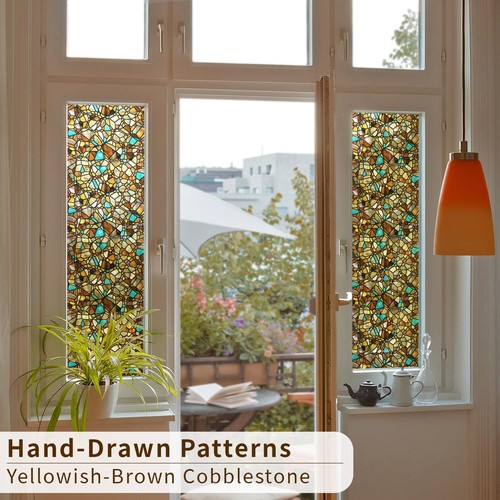Original Hand-Drawn Faux Stained Glass Window Film, Double-Sided Static Cling... - Picture 5 of 6