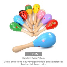 1PC Montessori Wooden Baby Maracas Rattle-Educational Music Toy for Kids Toddler