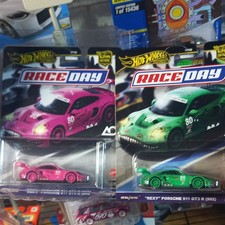 Hot Wheels Race Day Porsche 911 GT3 R (992) Pink Green 1:64 Diecast Car