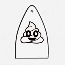 GUITAR TRUSS ROD COVER Engrave Etch Paul Reed Smith PRS USA POOP POO EMOJI WHITE