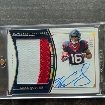 2018 Panini National Treasure RPA Keke Coutee Rc Auto 2 Color Patch /10
