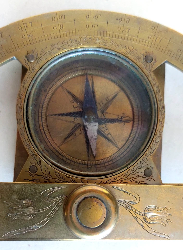 Graphometre à pinnule signé "Fieuset à Paris " Instrument Scientifique - Photo 4/4