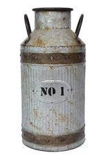 Vintiquewise Galvanized Metal Milk Can Rustic Large Farmhouse Decor
