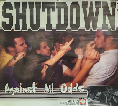 #ad Shutdown 1998 Against All Odds promo poster VG New Old Stock NY Hardcore Punk $15.99